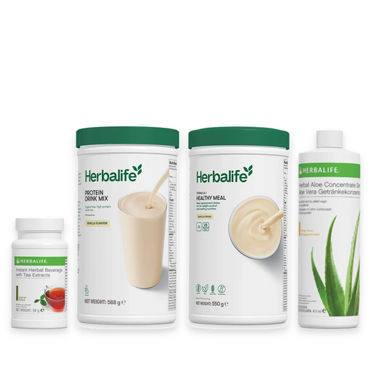 Breakfast Wellness Pack Advanced - Tea, Protein Drink Mix, Formula 1, Aloe Concentrate
