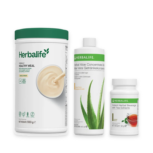 Breakfast Wellness Pack Ideal - Formula 1, Aloe Concentrate, Instant Herbal Tea