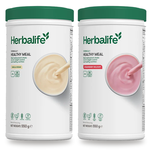 Formula 1 Shake Mix x2 - two 550g canisters, Vanilla Cream and Strawberry Delight